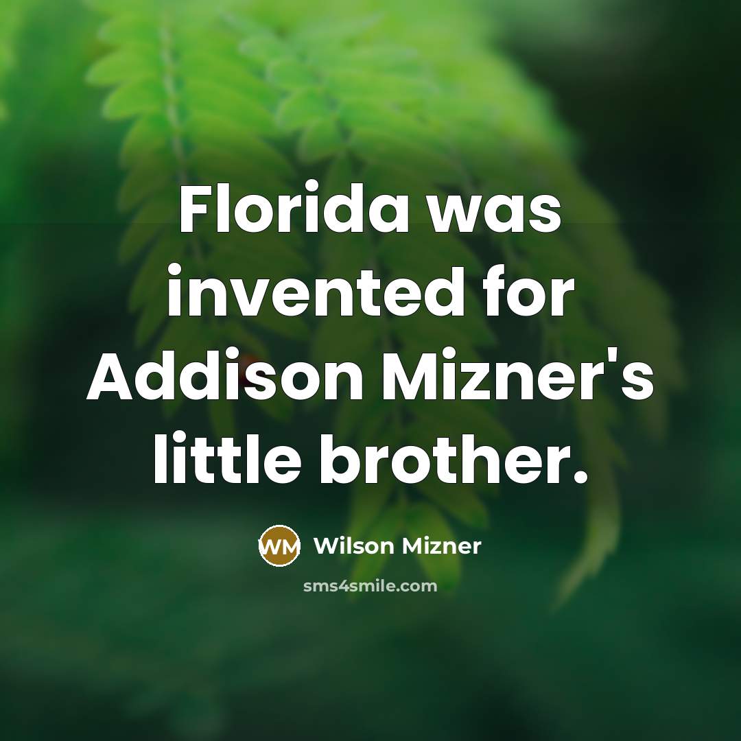 “Florida was invented for Addison Mizner's little brother.…” quote by Wilson Mizner