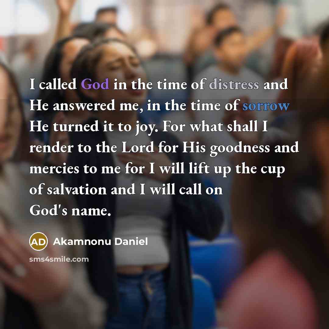 “I called God in the time of distress and He…” quote by Akamnonu Daniel