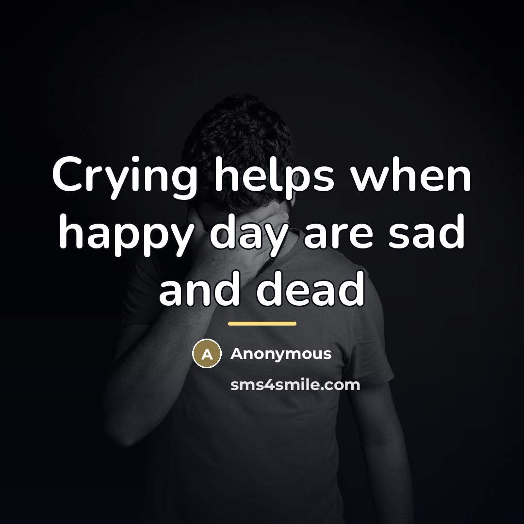 “Crying helps when happy day are sad and dead…” quote by Anonymous