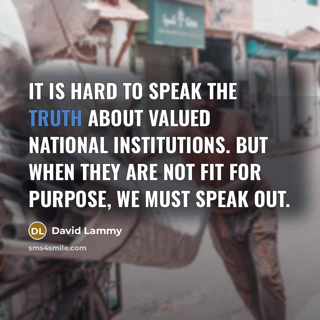 “It is hard to speak the truth about valued national…” quote by David Lammy