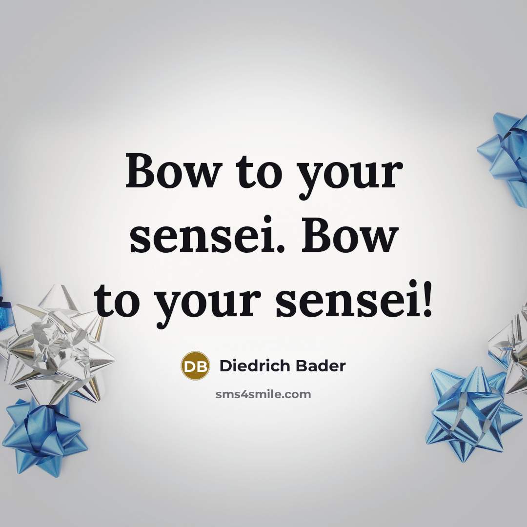 “Bow to your sensei. Bow to your sensei!…” quote by Diedrich Bader