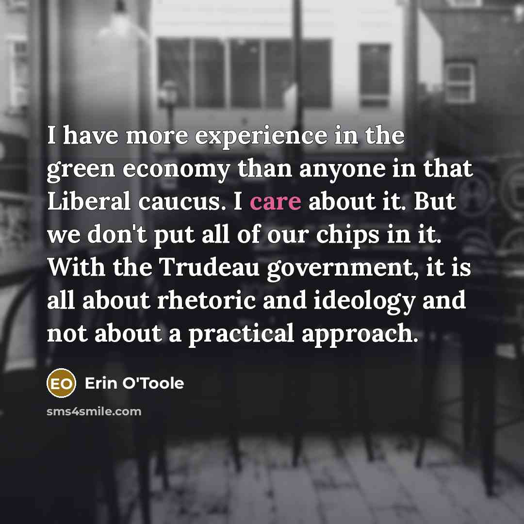 “I have more experience in the green economy than anyone…” quote by Erin O'Toole