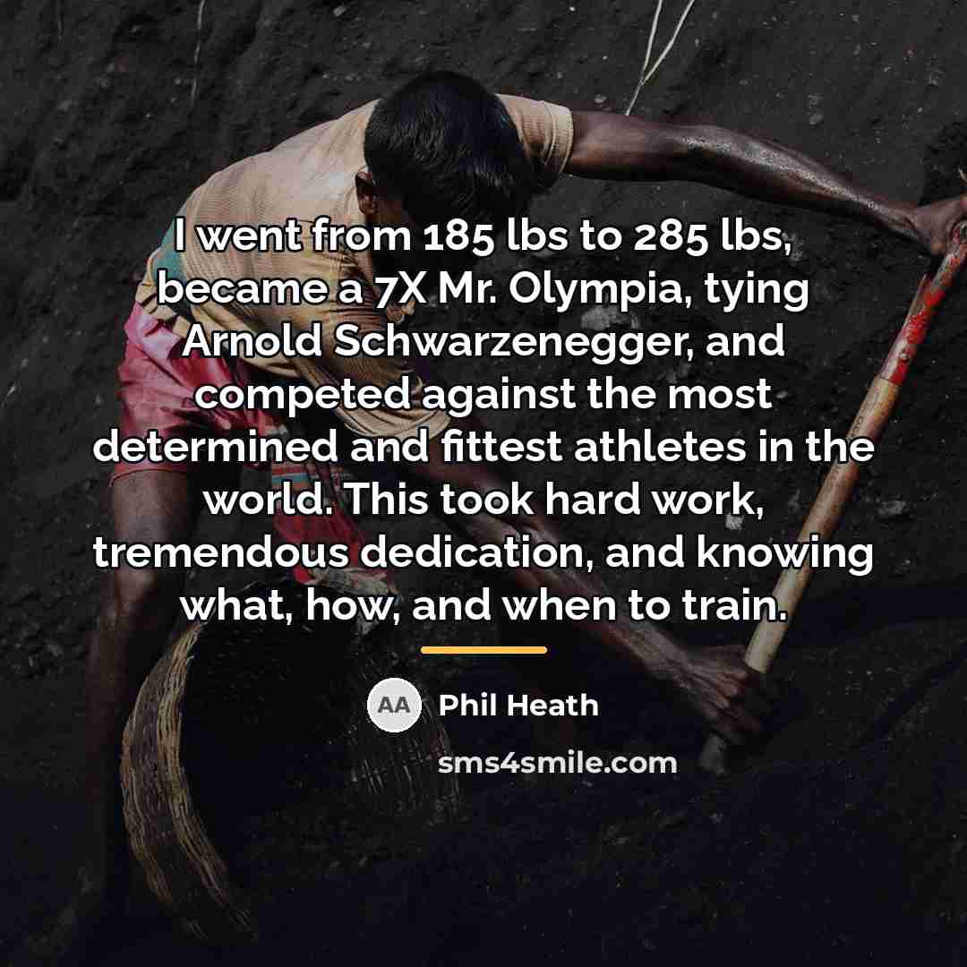 “I went from 185 lbs to 285 lbs, became a…” quote by Phil Heath