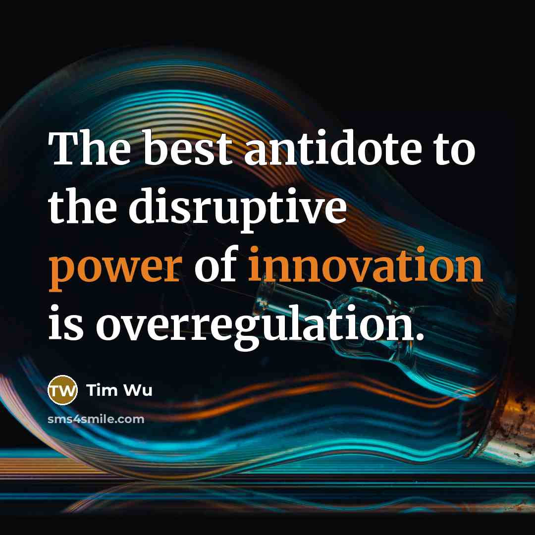 “The best antidote to the disruptive power of innovation is…” quote by Tim Wu