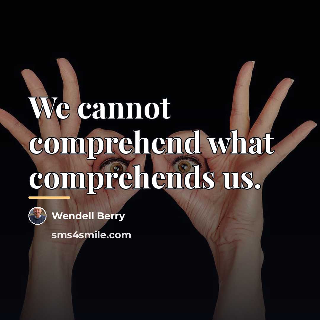 “We cannot comprehend what comprehends us.…” quote by Wendell Berry