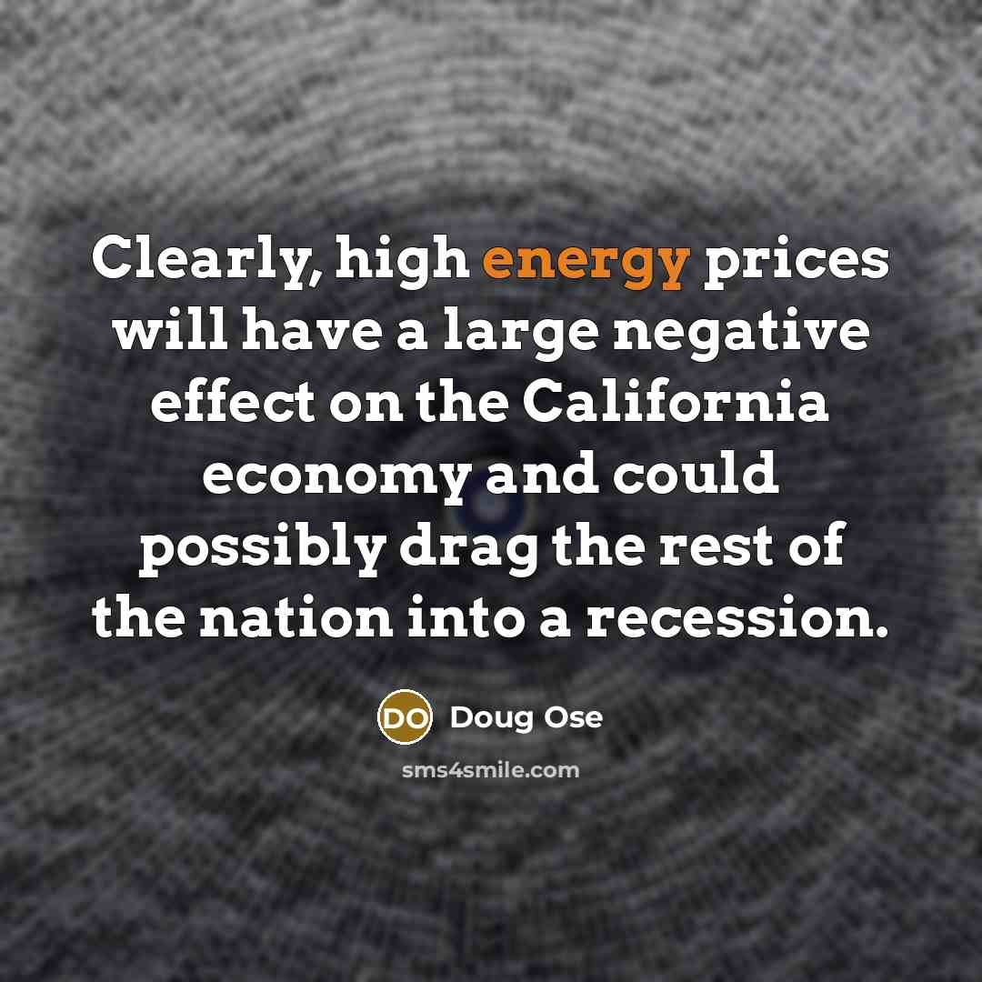 “Clearly, high energy prices will have a large negative effect…” quote by Doug Ose