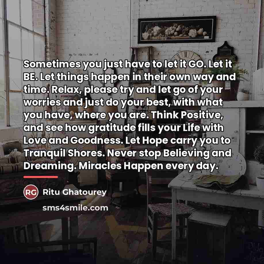 “Sometimes you just have to let it GO. Let it…” quote by Ritu Ghatourey