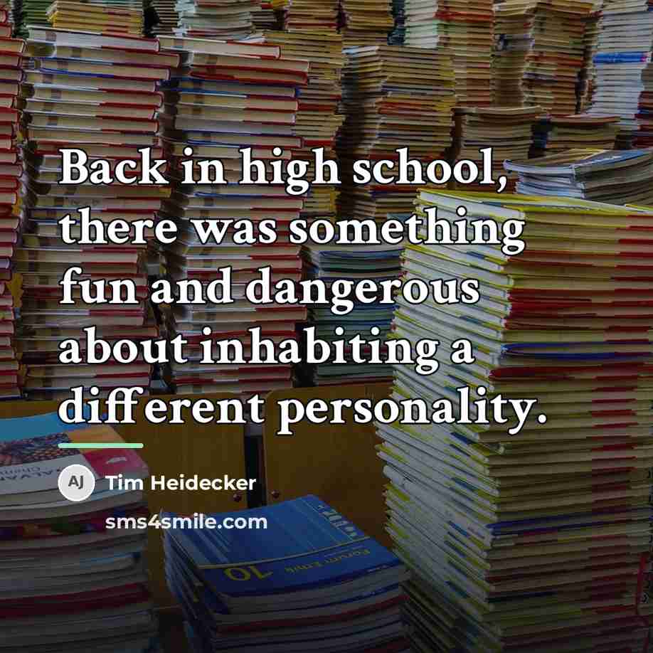 “Back in high school, there was something fun and dangerous…” quote by Tim Heidecker