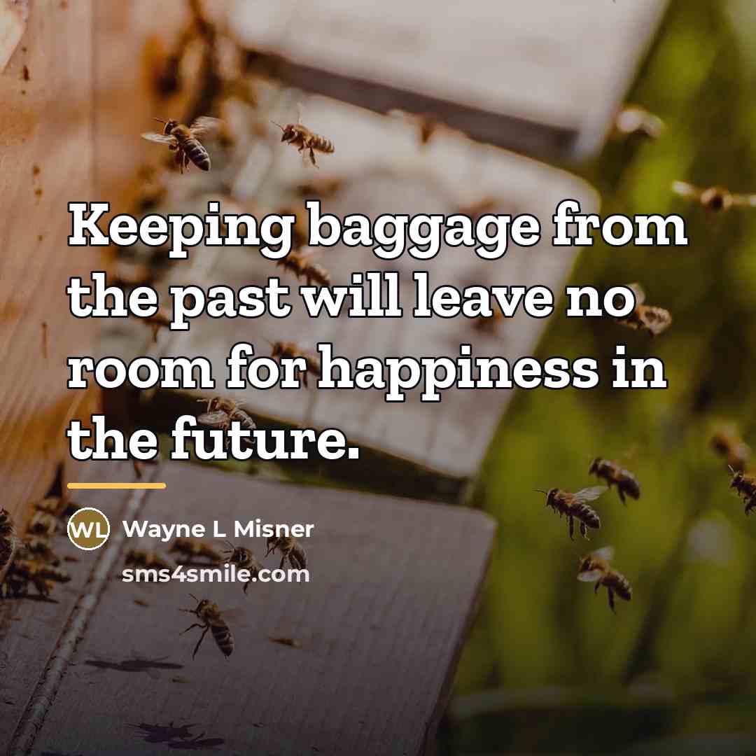 “Keeping baggage from the past will leave no room for…” quote by Wayne L Misner