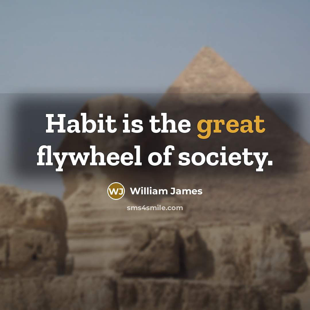 “Habit is the great flywheel of society.…” quote by William James