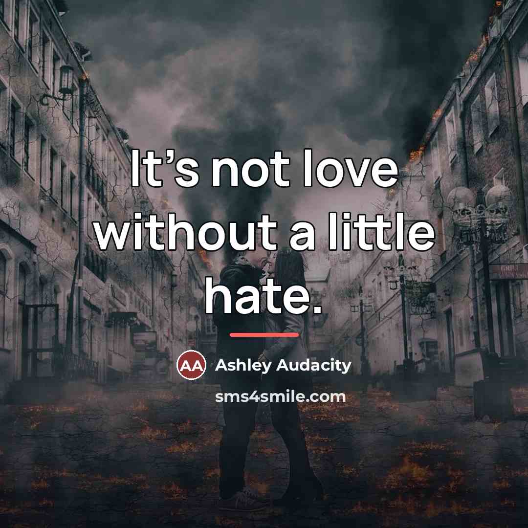 “It's not love without a little hate.…” quote by Ashley Audacity