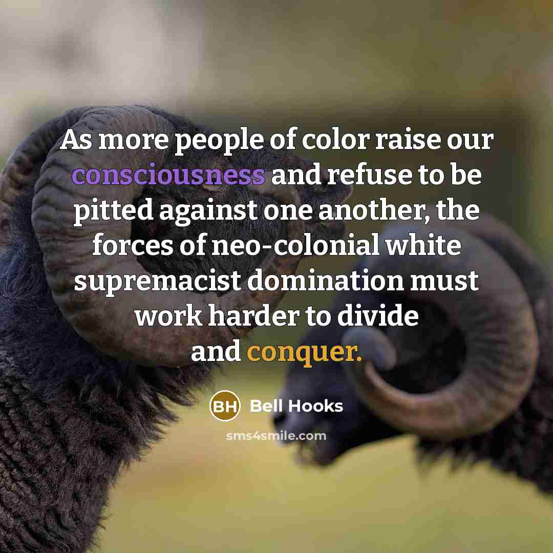 “As more people of color raise our consciousness and refuse…” quote by Bell Hooks