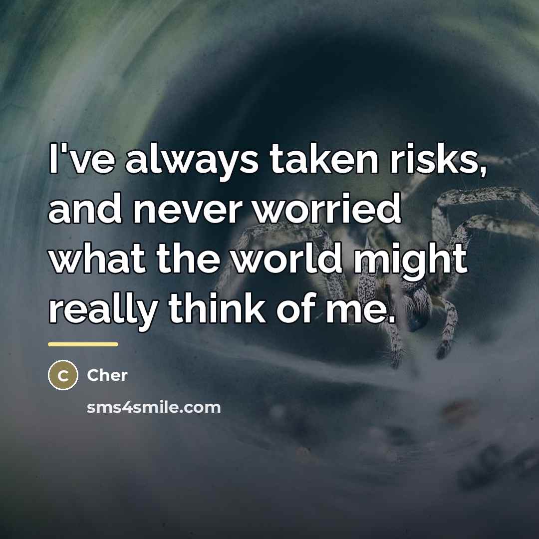 “I've always taken risks, and never worried what the world…” quote by Cher