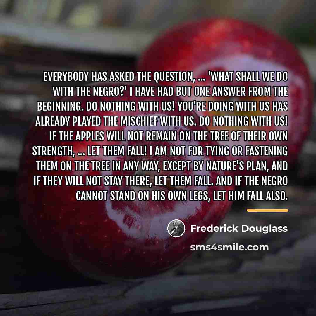 “Everybody has asked the question, ... 'What shall we do…” quote by Frederick Douglass