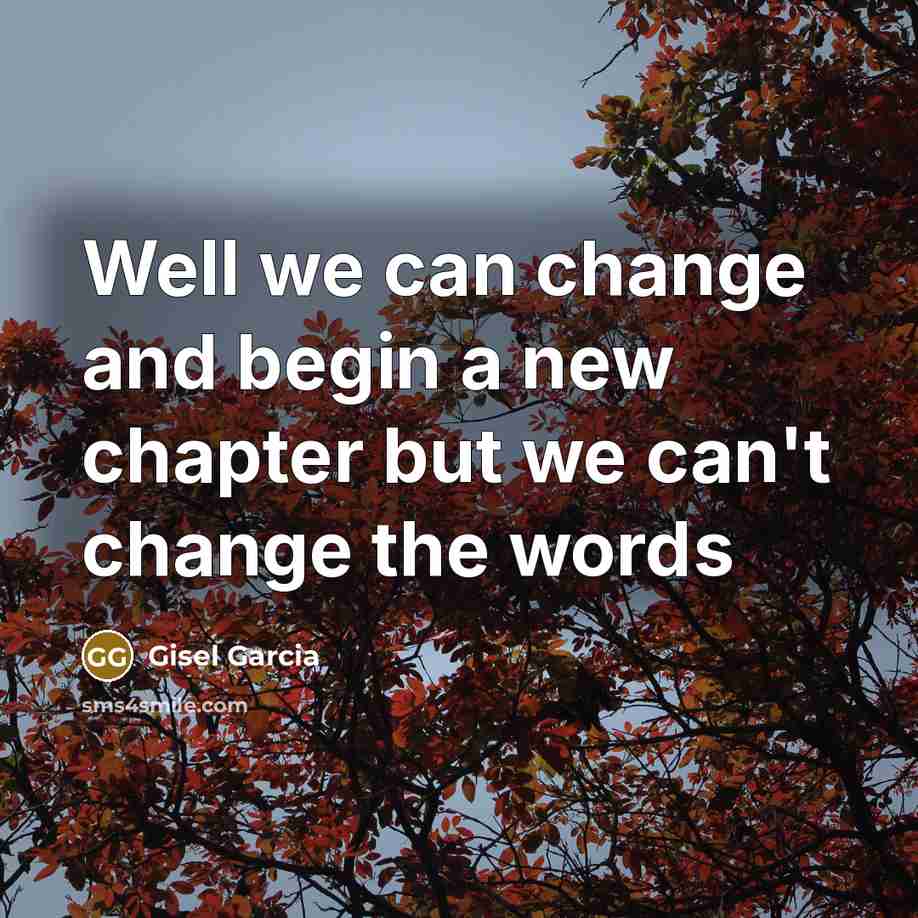 “Well we can change and begin a new chapter but…” quote by Gisel Garcia