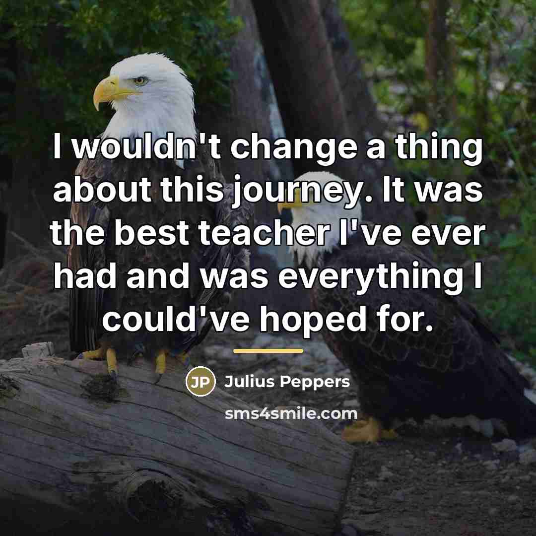 “I wouldn't change a thing about this journey. It was…” quote by Julius Peppers