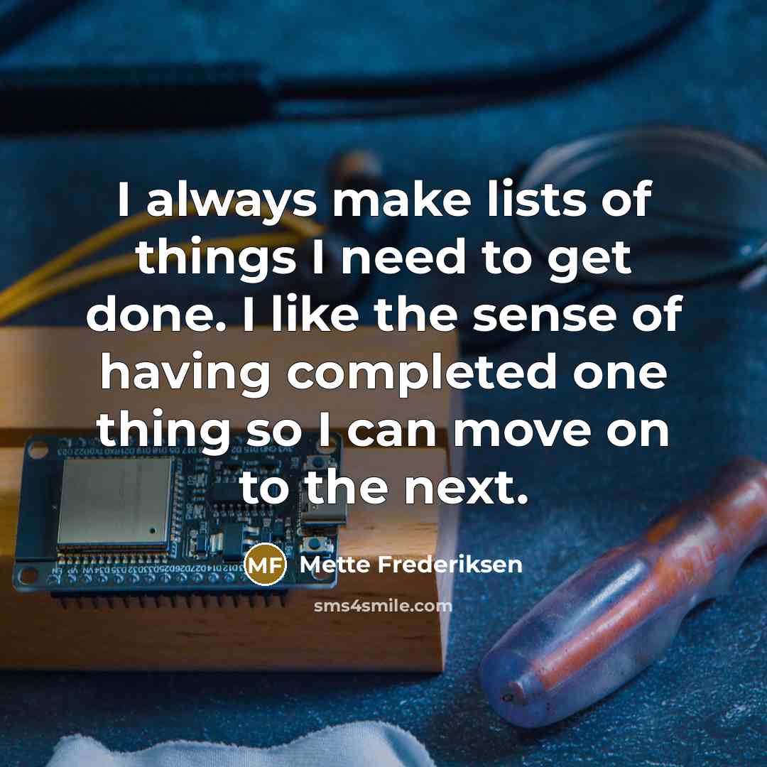 “I always make lists of things I need to get…” quote by Mette Frederiksen