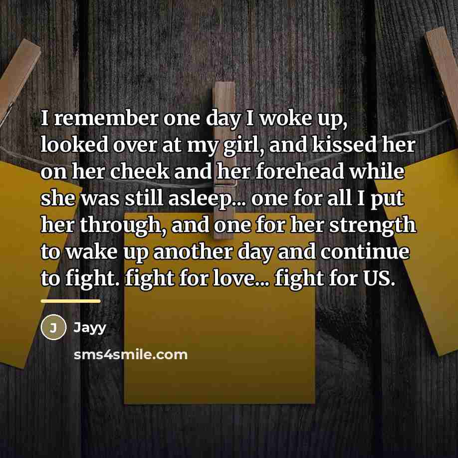 “I remember one day I woke up, looked over at…” quote by Jayy