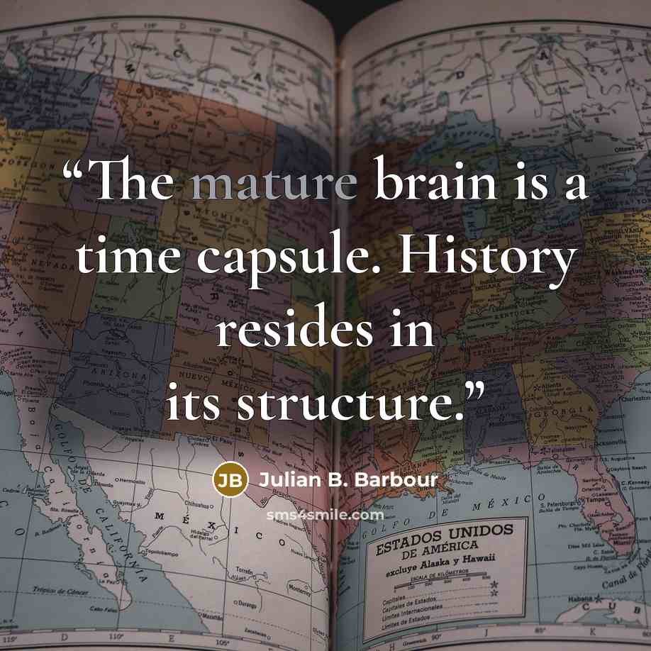 “The mature brain is a time capsule. History resides in its structure.” quote by Julian B. Barbour