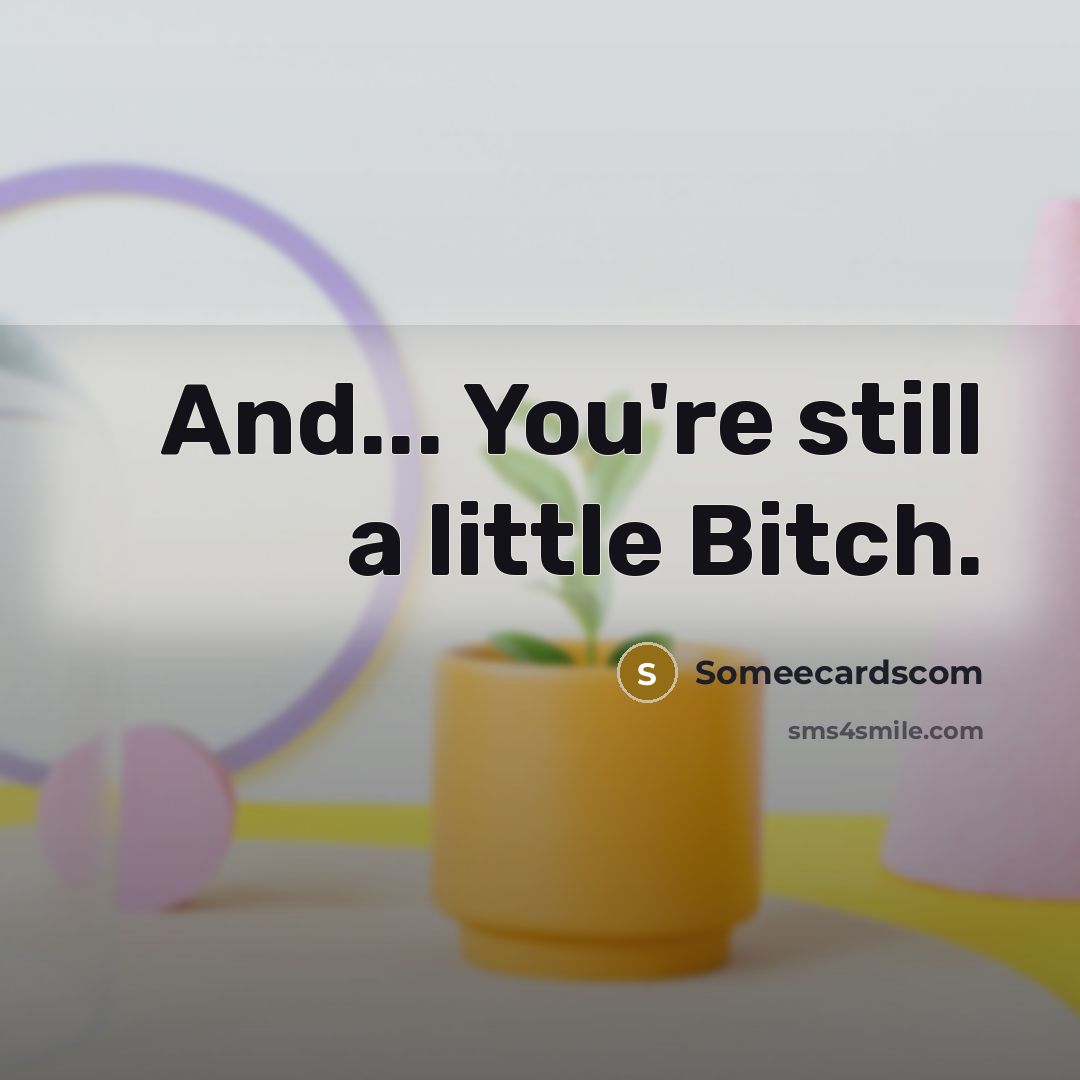 “And... You're still a little Bitch.” quote by Someecardscom