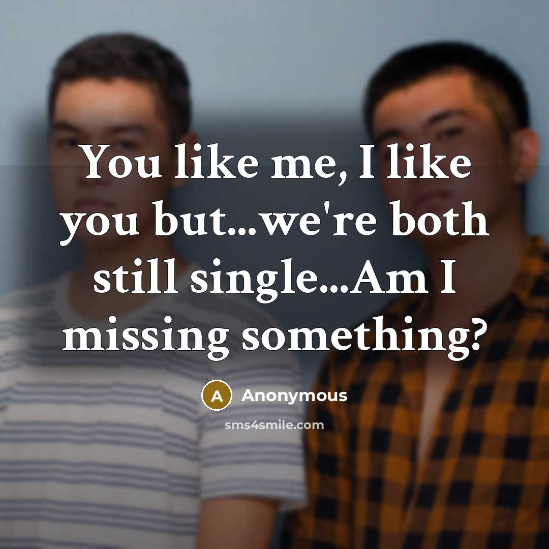“You like me, I like you but...we're both still single...Am…” quote by Anonymous