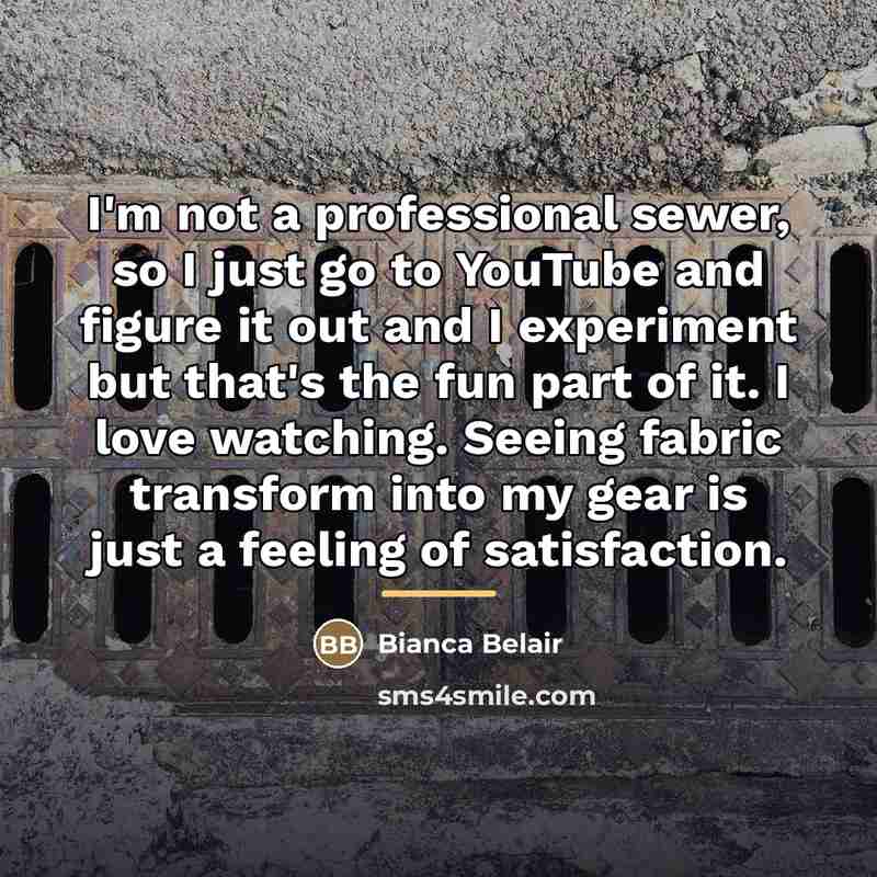 “I'm not a professional sewer, so I just go to…” quote by Bianca Belair