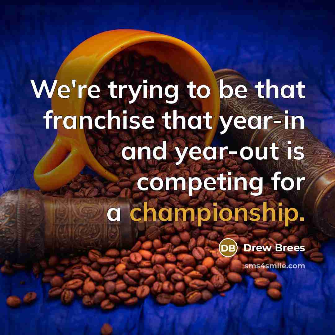 “We're trying to be that franchise that year-in and year-out…” quote by Drew Brees