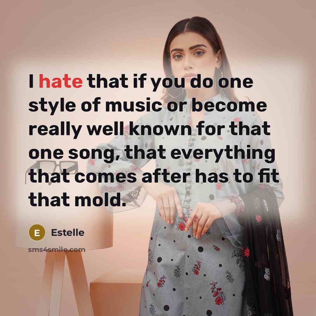 “I hate that if you do one style of music…” quote by Estelle