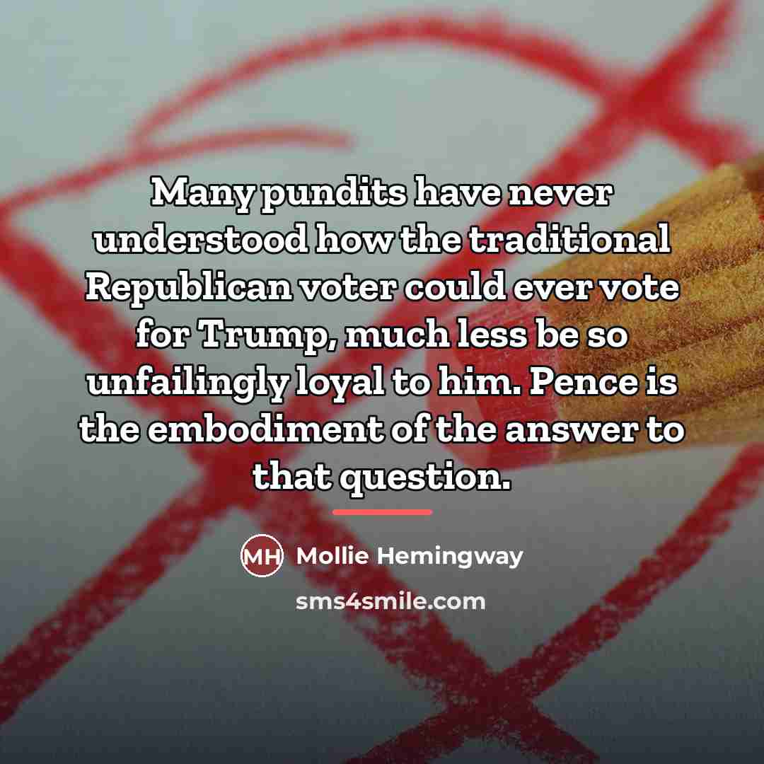 “Many pundits have never understood how the traditional Republican voter…” quote by Mollie Hemingway