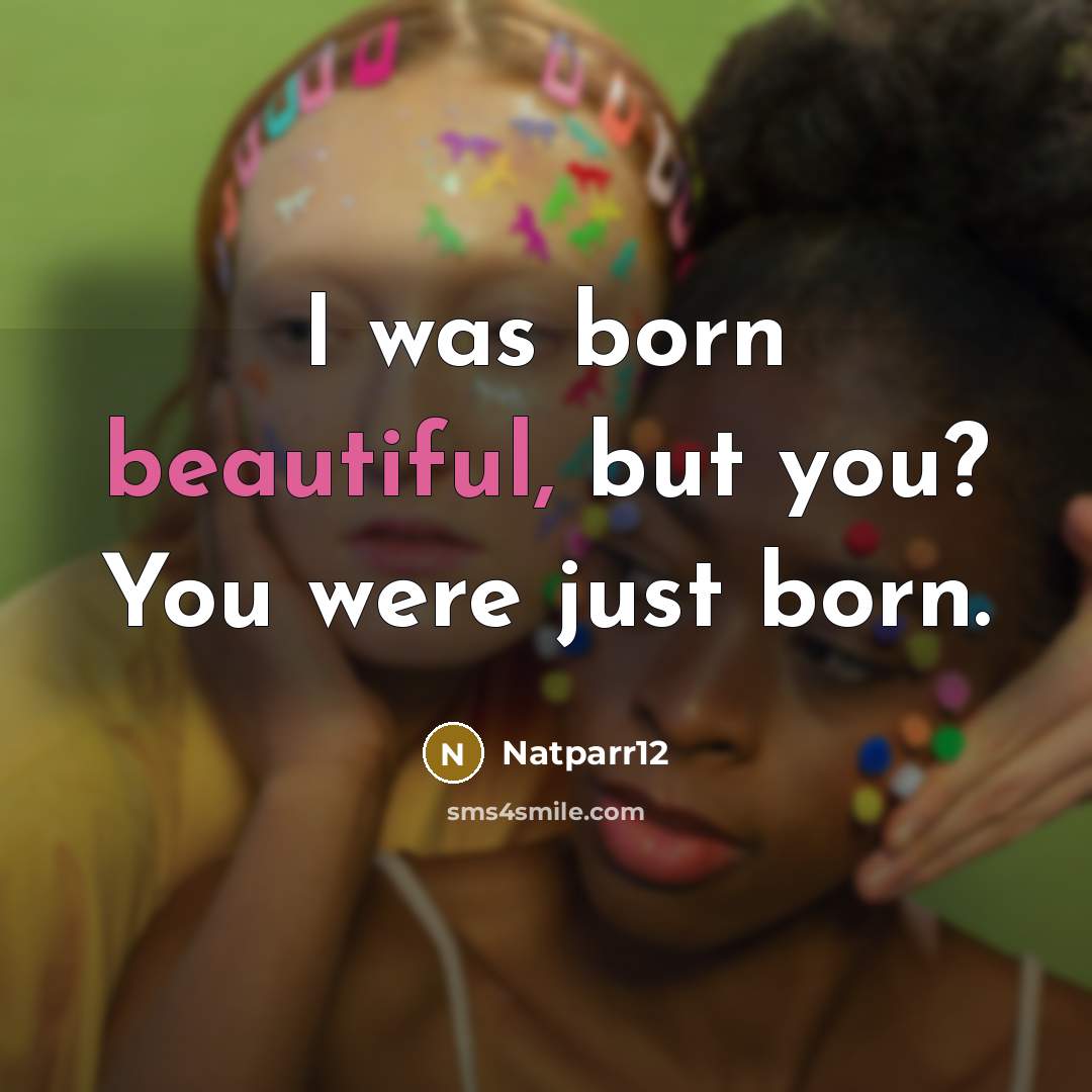 “I was born beautiful, but you? You were just born.…” quote by Natparr12