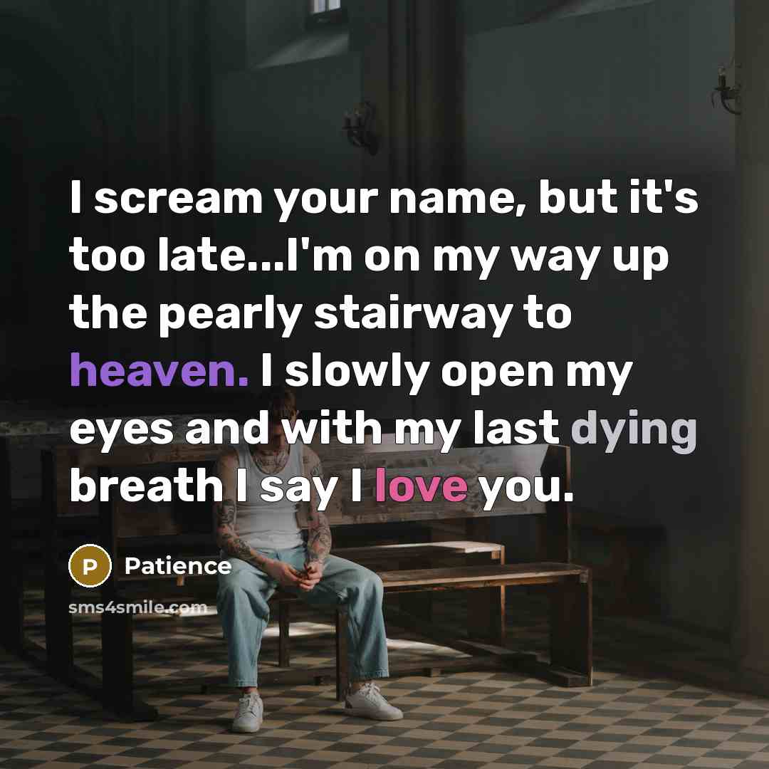 “I scream your name, but it's too late...I'm on my…” quote by Patience