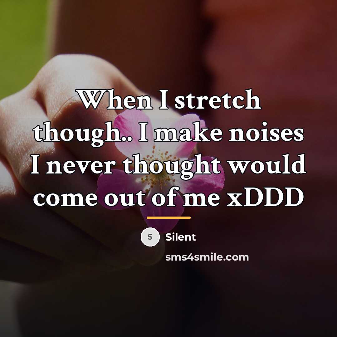 “When I stretch though.. I make noises I never thought…” quote by Silent