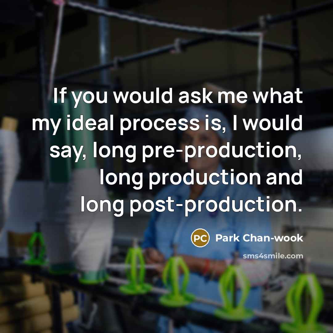 “If you would ask me what my ideal process is,…” quote by Park Chan-wook