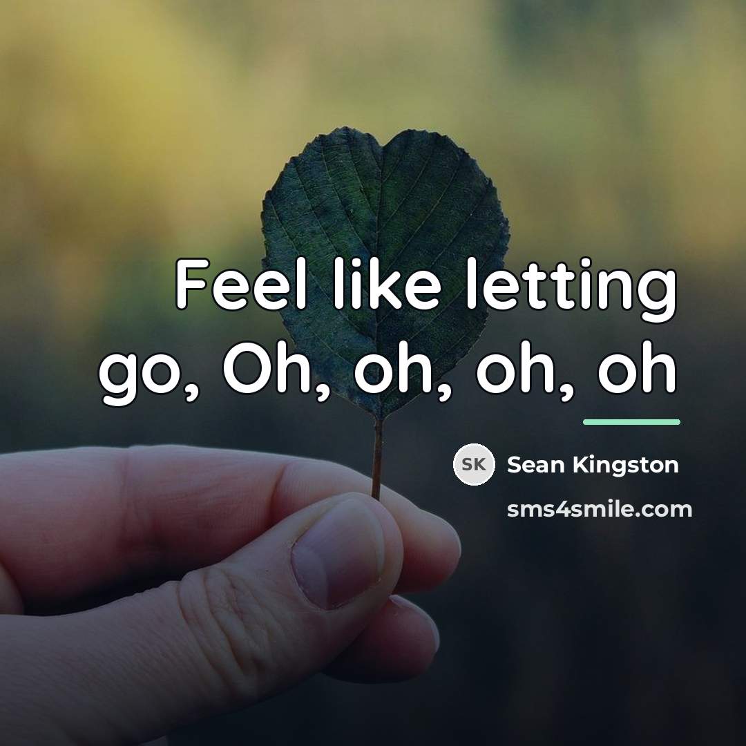 “Feel like letting go, Oh, oh, oh, oh…” quote by Sean Kingston