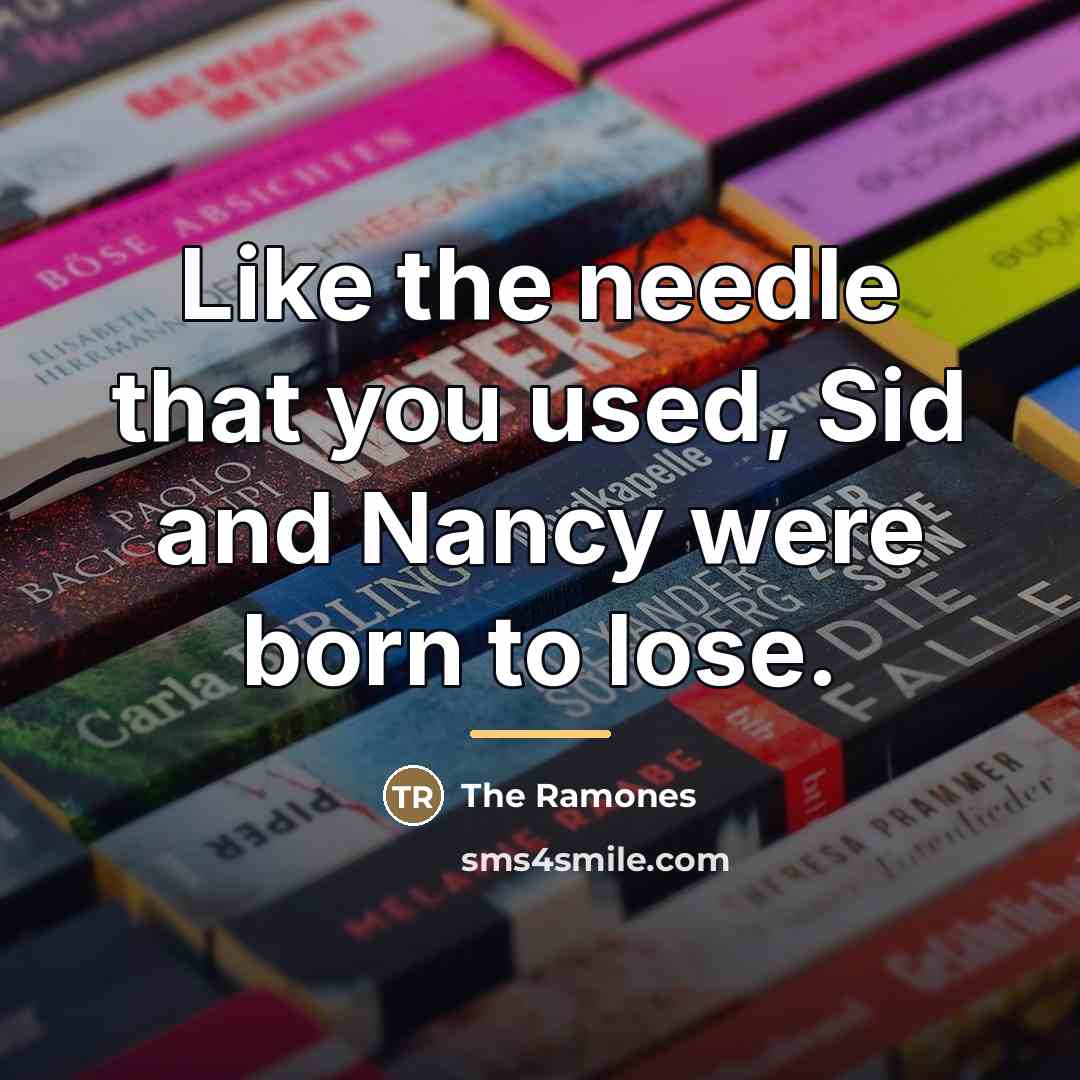 “Like the needle that you used, Sid and Nancy were…” quote by The Ramones