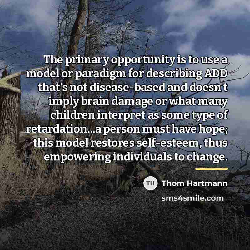 “The primary opportunity is to use a model or paradigm…” quote by Thom Hartmann