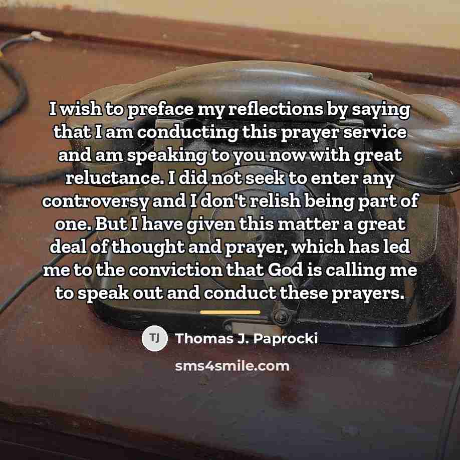 “I wish to preface my reflections by saying that I…” quote by Thomas J. Paprocki