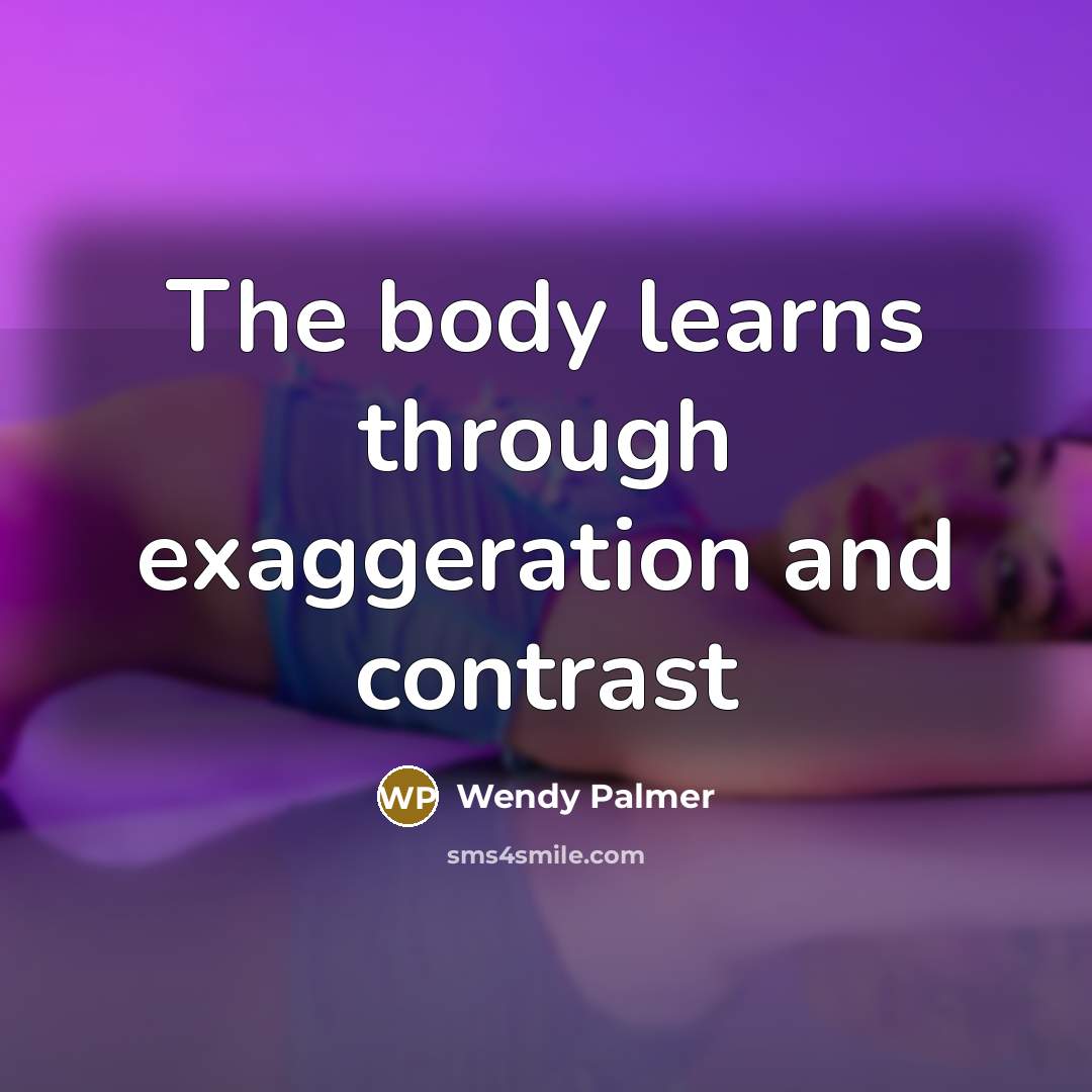 “The body learns through exaggeration and contrast…” quote by Wendy Palmer