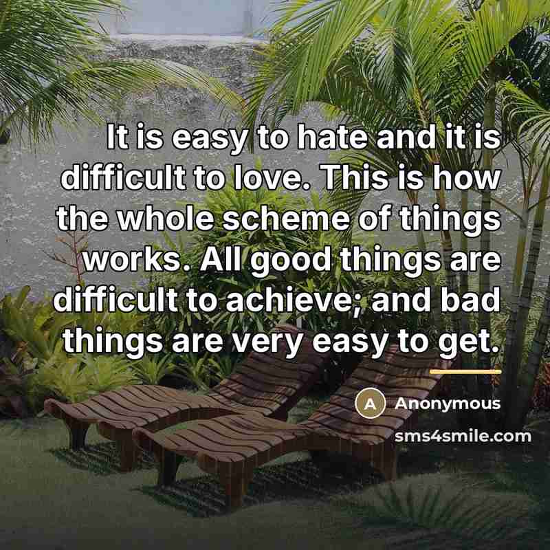 “It is easy to hate and it is difficult to…” quote by Anonymous