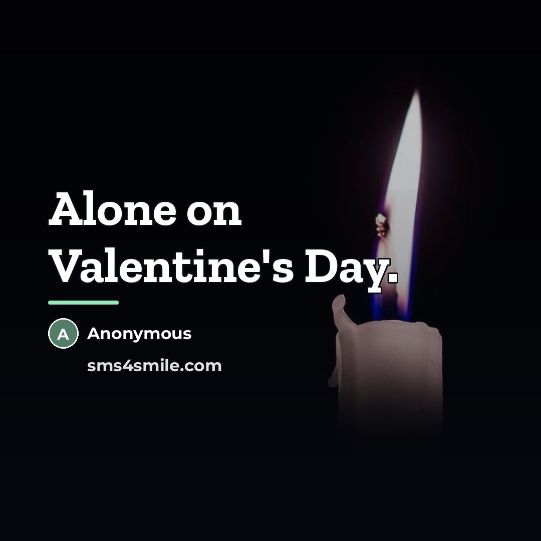 “Alone on Valentine's Day.…” quote by Anonymous