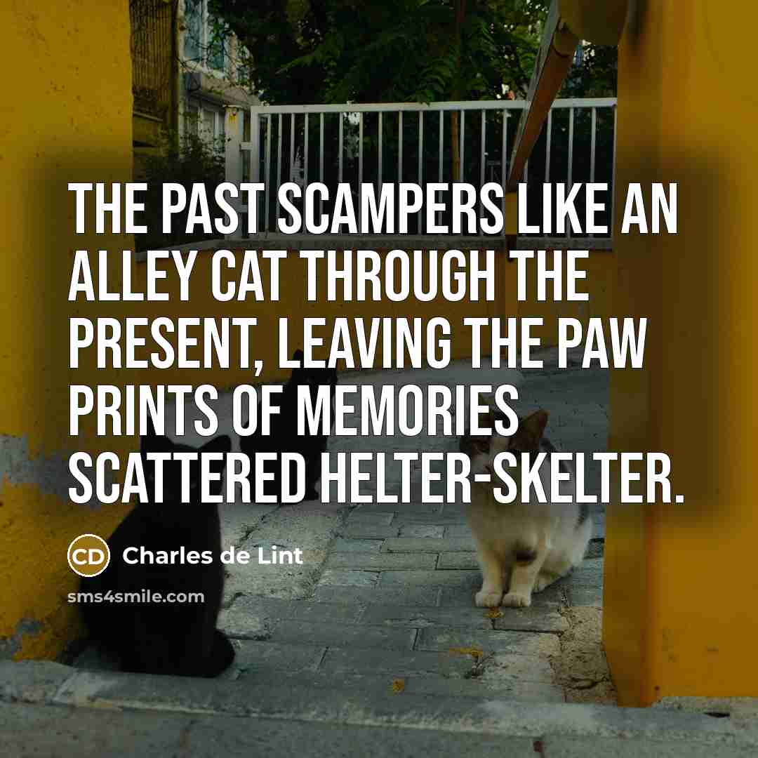 “The past scampers like an alley cat through the present,…” quote by Charles de Lint