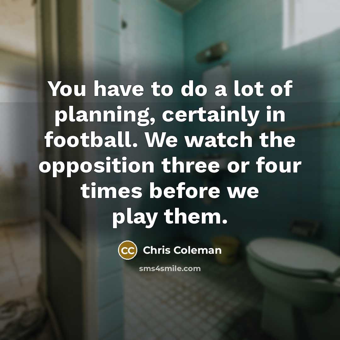 “You have to do a lot of planning, certainly in…” quote by Chris Coleman
