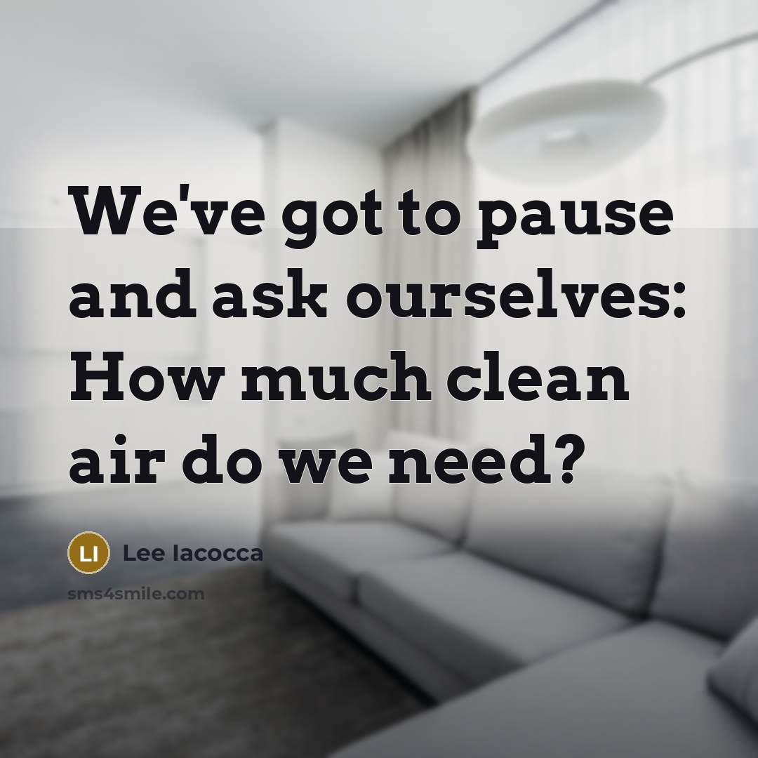 “We've got to pause and ask ourselves: How much clean…” quote by Lee Iacocca