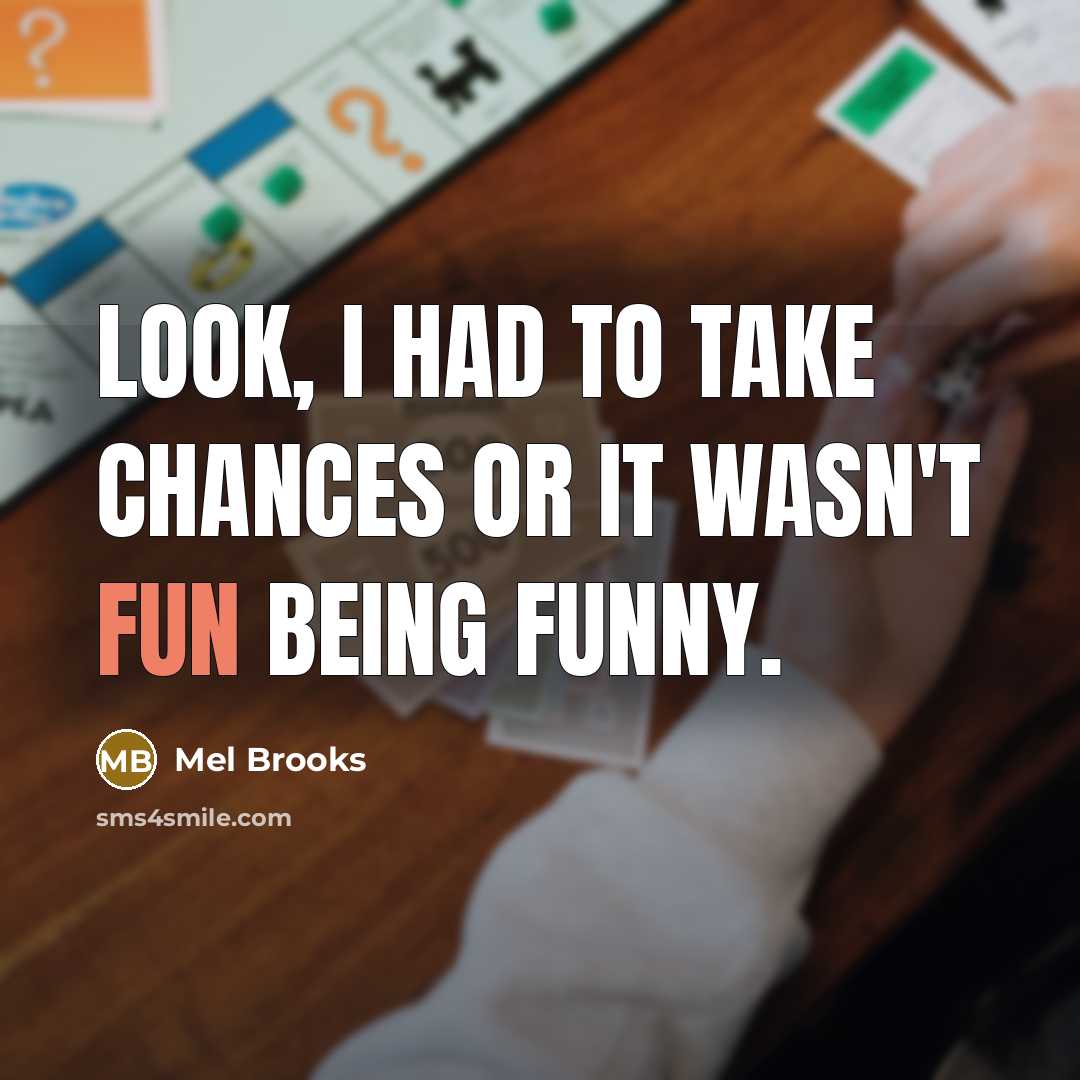 “Look, I had to take chances or it wasn't fun…” quote by Mel Brooks