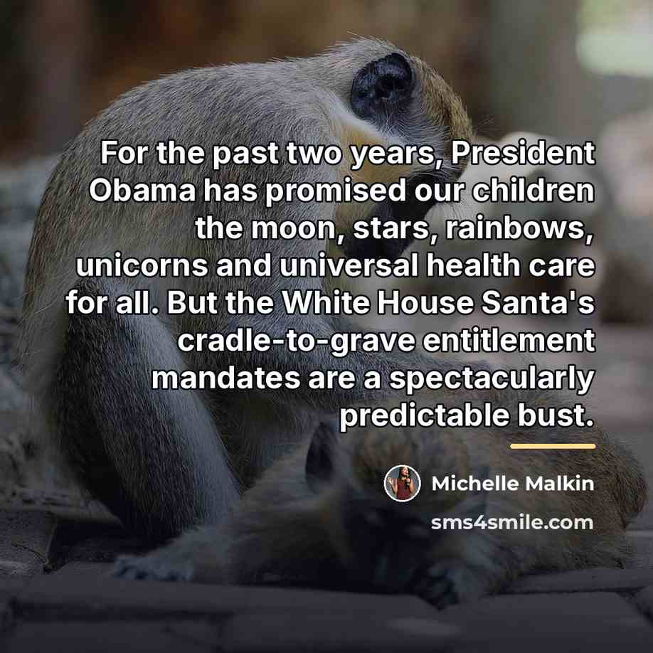 “For the past two years, President Obama has promised our…” quote by Michelle Malkin