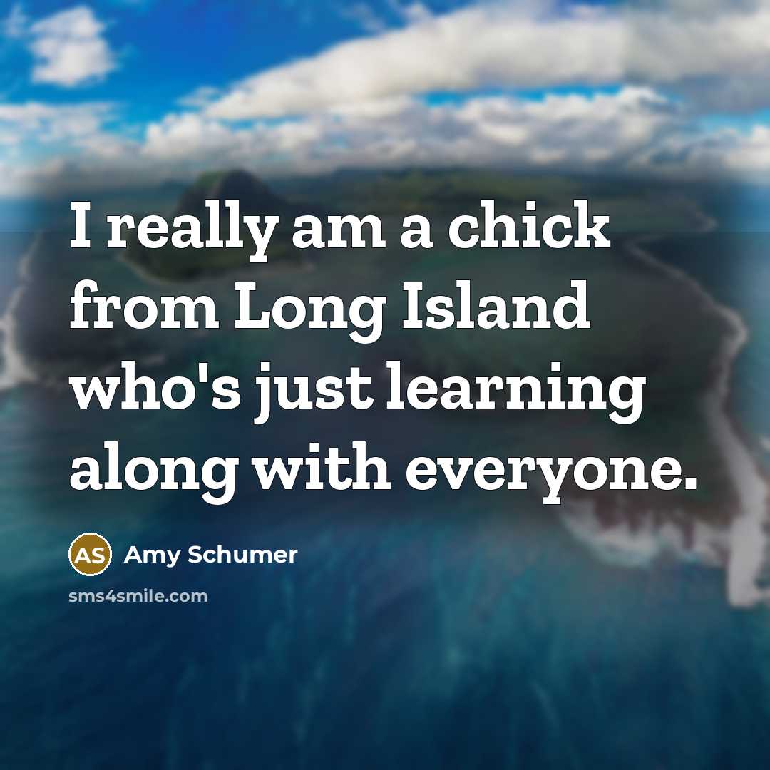 “I really am a chick from Long Island who's just…” quote by Amy Schumer