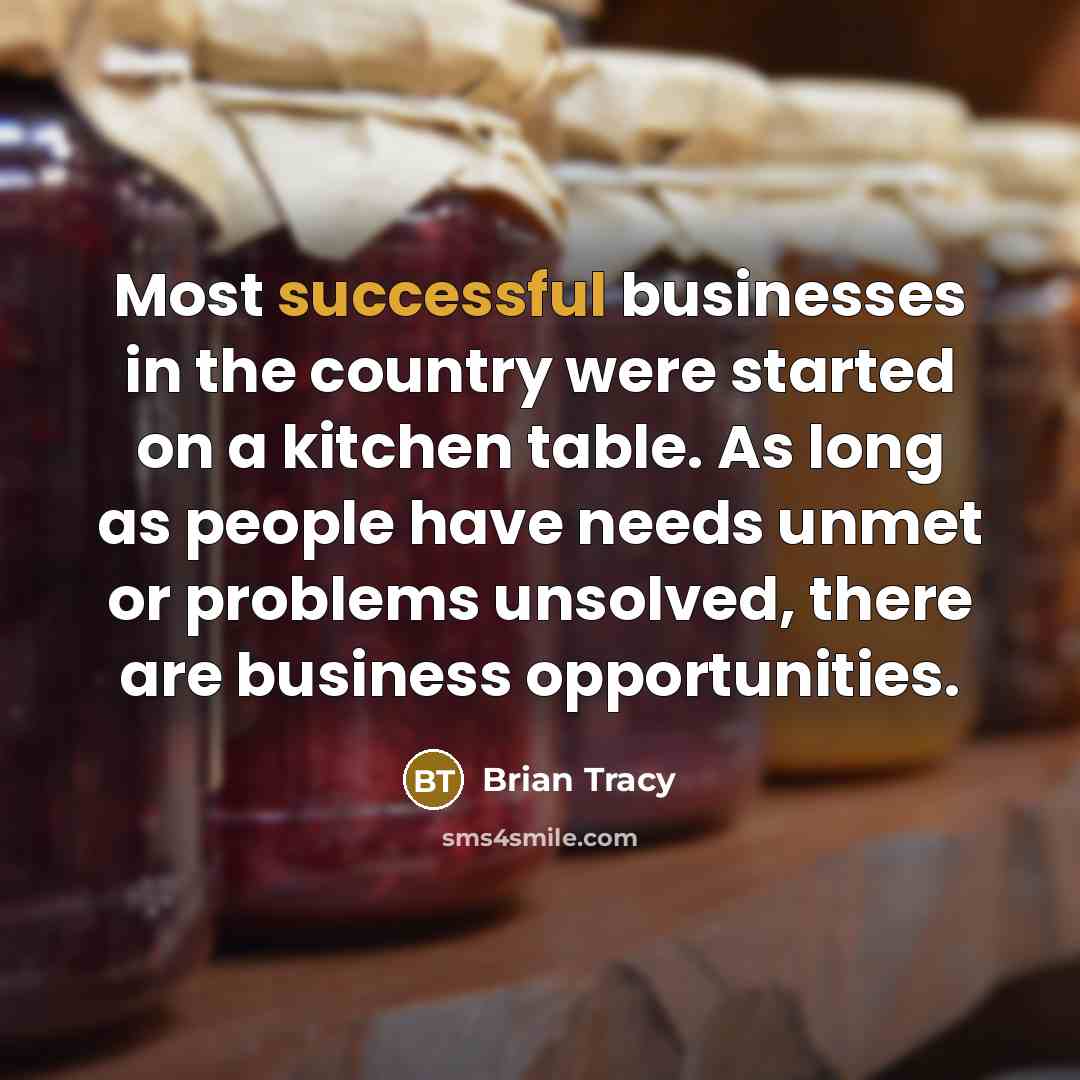 “Most successful businesses in the country were started on a…” quote by Brian Tracy