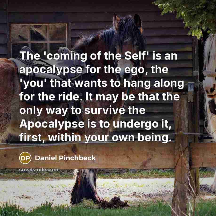 “The 'coming of the Self' is an apocalypse for the…” quote by Daniel Pinchbeck