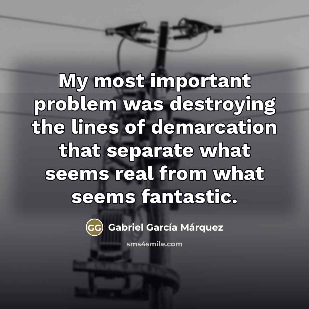 “My most important problem was destroying the lines of demarcation…” quote by Gabriel Garcia Marquez
