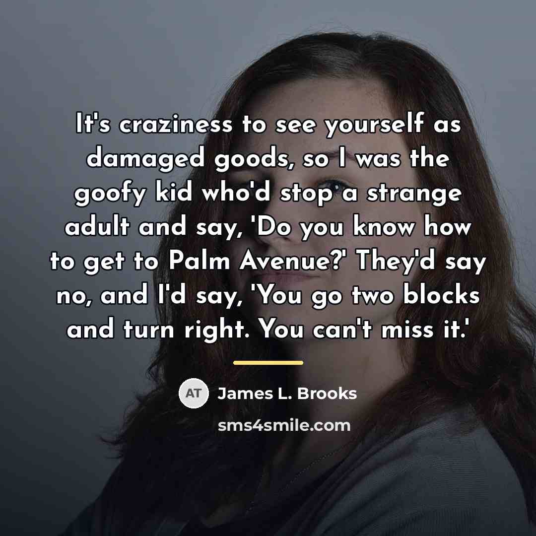 “It's craziness to see yourself as damaged goods, so I…” quote by James L. Brooks